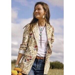 NEW! SUNDANCE LIVING CATALOG Womens EVERLY BLOOM Floral  BLAZER Coat Jacket XL